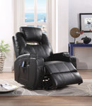 Waterlily Black PU Rocker Recliner (Motion) - NY Furniture Direct (NY)