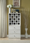 Wiesta Antique White Wine Cabinet - NY Furniture Direct (NY)