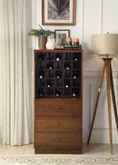 Wiesta Walnut Wine Cabinet - NY Furniture Direct (NY)