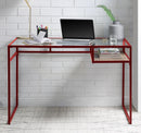 Yasin Red & Glass Desk - NY Furniture Direct (NY)