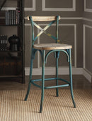 Zaire Antique Turquoise & Antique Oak Bar Chair (1Pc) - NY Furniture Direct (NY)