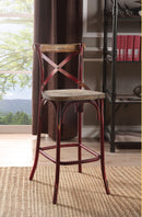 Zaire Antique Red & Antique Oak Bar Chair (1Pc) - NY Furniture Direct (NY)