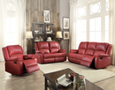 Zuriel Red PU Sofa (Motion) - NY Furniture Direct (NY)