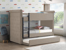 Romana II Beige Fabric Bunk Bed & Trundle (Twin/Twin) - NY Furniture Direct (NY)