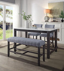 Yelena Marble & Weathered Espresso Counter Height Table - NY Furniture Direct (NY)