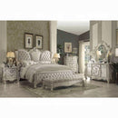 Versailles Ivory Velvet & Bone White Eastern King Bed - NY Furniture Direct (NY)