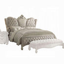 Versailles Ivory Velvet & Bone White California King Bed - NY Furniture Direct (NY)