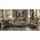 Dresden Bone Velvet & Gold Patina Sofa w/7 Pillows - NY Furniture Direct (NY)