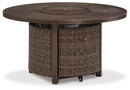 Paradise Trail Paradise Trail Fire Pit Table with 4 Nuvella Swivel Lounge Chairs - NY Furniture Direct (NY)