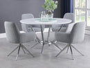 Abby 5-piece Dining Set White and Light Grey - NY Furniture Direct (NY)