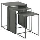 Imez 3-piece Rectangular Metal Nesting Table Grey - NY Furniture Direct (NY)