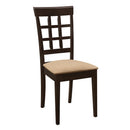 Gabriel Lattice Back Side Chairs Cappuccino and Tan (Set of 2) - NY Furniture Direct (NY)