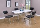 Retro Oval Dining Table Glossy White and Chrome - NY Furniture Direct (NY)