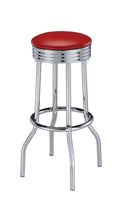Theodore Upholstered Top Bar Stools Red and Chrome (Set of 2) - NY Furniture Direct (NY)