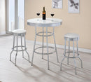 Theodore Upholstered Top Bar Stools White and Chrome (Set of 2) - NY Furniture Direct (NY)