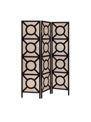 Vulcan 3-panel Geometric Folding Screen Tan and Cappuccino - NY Furniture Direct (NY)