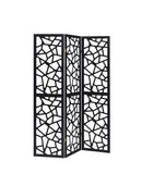 Nailan 3-panel Open Mosaic Pattern Room Divider Black - NY Furniture Direct (NY)
