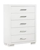 Jessica 5-drawer Chest White - NY Furniture Direct (NY)