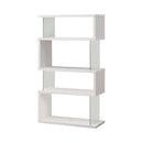 Emelle 4-tier Bookcase White and Clear - NY Furniture Direct (NY)