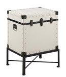 Nancy Accent Cabinet with Nailhead Trim White - NY Furniture Direct (NY)