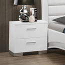 Felicity 2-drawer Nightstand Glossy White - NY Furniture Direct (NY)