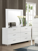 Felicity 6-drawer Dresser Glossy White - NY Furniture Direct (NY)