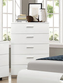 Felicity 5-drawer Chest Glossy White - NY Furniture Direct (NY)