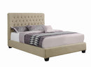 Chloe Tufted Upholstered Eastern King Bed Oatmeal - NY Furniture Direct (NY)