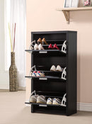 Vivian 3-drawer Shoe Cabinet Black - NY Furniture Direct (NY)