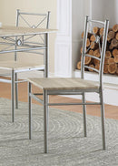 Anna Fontana 5-piece Rectangular Dining Set Brushed Silver - NY Furniture Direct (NY)