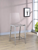 Juelia Counter Height Stools Chrome and Clear Acrylic (Set of 2) - NY Furniture Direct (NY)
