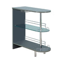 Adolfo 3-tier Bar Table Glossy Grey and Clear - NY Furniture Direct (NY)