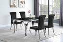 Betty Upholstered Side Chairs Black and Chrome (Set of 4) - NY Furniture Direct (NY)