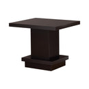 Reston Pedestal Square End Table Cappuccino - NY Furniture Direct (NY)