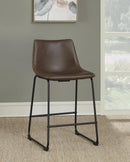 Michelle Armless Counter Height Stools Two-tone Brown and Black (Set of 2) - NY Furniture Direct (NY)