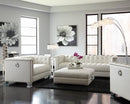 Chaviano Upholstered Ottoman Pearl White - NY Furniture Direct (NY)