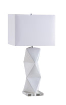 Camie Geometric Ceramic Base Table Lamp White - NY Furniture Direct (NY)