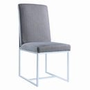 Mackinnon Upholstered Side Chairs Grey and Chrome (Set of 2) - NY Furniture Direct (NY)
