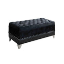 Barzini Tufted Rectangular Trunk with Nailhead Black - NY Furniture Direct (NY)