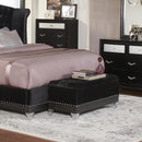 Barzini Tufted Rectangular Trunk with Nailhead Black - NY Furniture Direct (NY)