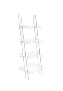 Amaturo 4-shelf Ladder Bookcase Clear - NY Furniture Direct (NY)