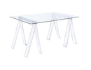 Amaturo Writing Desk with Glass Top Clear - NY Furniture Direct (NY)