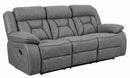 Higgins Pillow Top Arm Upholstered Motion Sofa Grey - NY Furniture Direct (NY)