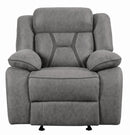 Higgins Overstuffed Upholstered Glider Recliner Grey - NY Furniture Direct (NY)