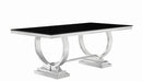 Antoine Rectangular Dining Table Chrome and Black - NY Furniture Direct (NY)