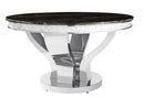 Anchorage Round Dining Table Chrome and Black - NY Furniture Direct (NY)