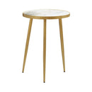 Acheson Round Accent Table White and Gold - NY Furniture Direct (NY)