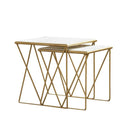 Bette 2-piece Nesting Table Set White and Gold - NY Furniture Direct (NY)