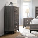 Watson 5-drawer Chest Grey Oak and Black - NY Furniture Direct (NY)