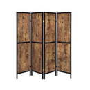 Deepika 4-panel Folding Screen Antique Nutmeg and Black - NY Furniture Direct (NY)
